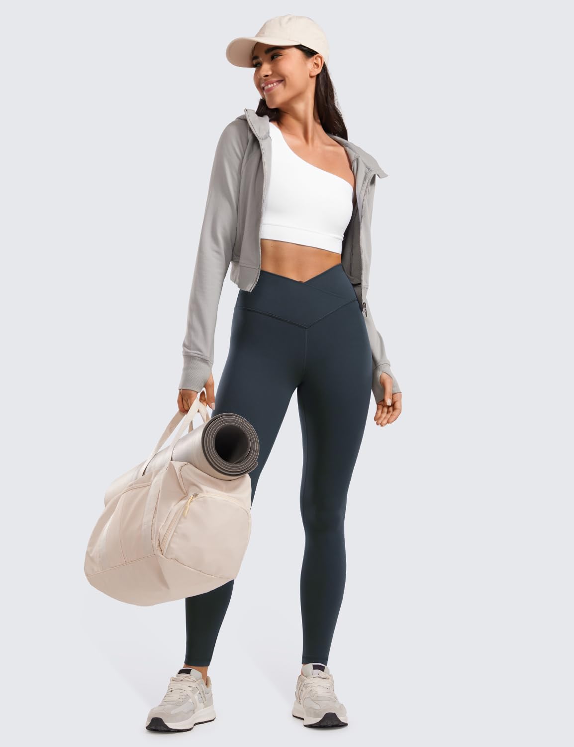 CRZ YOGA Donne Butterluxe V-Cross Leggings Sportivi Vita Alta Yoga Allenamento Pilates Elastico Pantaloni - 64cm/71cm