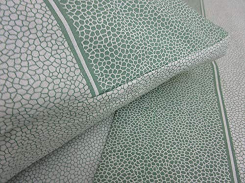 Pago Poco Completo Letto Matrimoniale Disegno MACULATO In Tinta Unita 100% Cotone in Fibra Naturale Colori:Grigio-Verde-Rosa-Blu-Beige !!! (Verde)