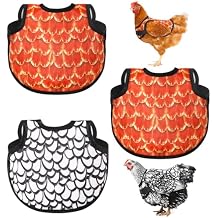 Pawaboo Chicken Saddle for Hens, Hens Aprons Back Protector with Adjustable Strap, Hen Saddle Vest Clothes, Poultry Accessories for Hen, 3 Pack