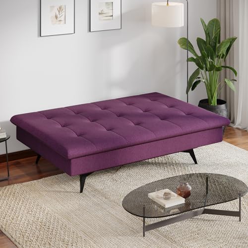 Image of Wakefit Flexia Sofa Cum Bed - Three Seater - Warpknit Series Purple