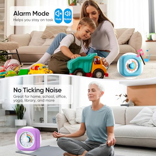 Image of Rainbow Visual Timer for Kids with 60 Minute Silent Mode | Countdown Clock with Color Disk, Time Management Tool for ADHD, Classroom, Kitchen, Office, Study, Pomodoro