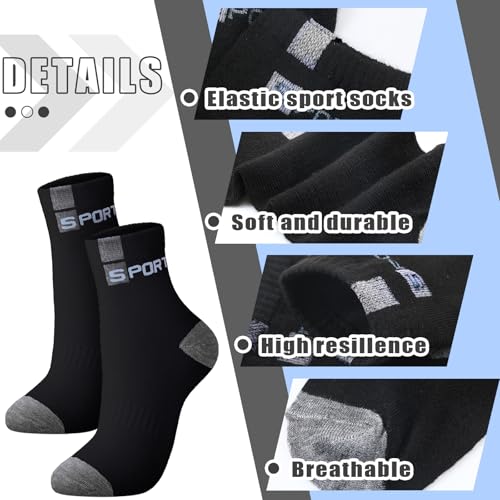 Bencailor 15 Pairs Men's Crew Socks Breathable Athletic Comfort Lightweight Sport Socks for Men4