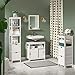 SoBuy Mueble Columna de Baño, Armario para Baño Alto,Estanterías de Baño-2 Puertas...
