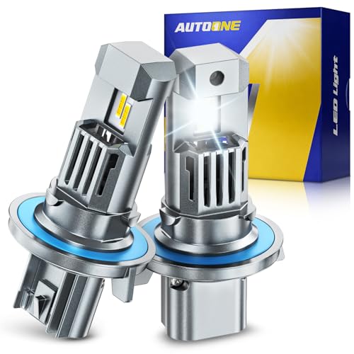 Image of AUTOONE 9008 H13 Light Bulbs, 1:1 Mini Size, 60,000LM Brightness, 6500K Cool White, Easy 3 Min Plug and Play, IP68 Rated, Long Lifespan, Pack of 2