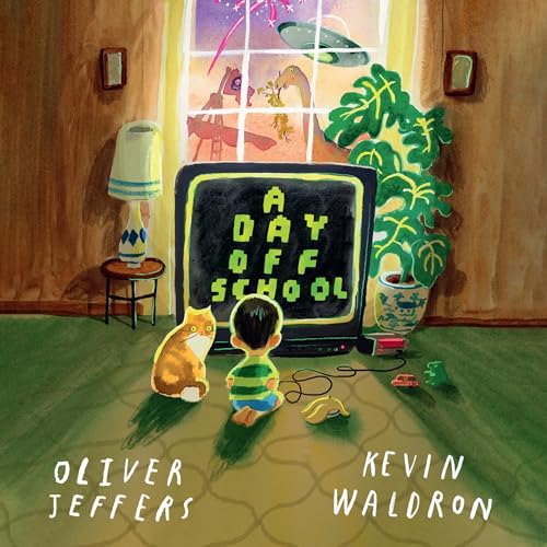 A Day Off School Audiolibro Por Oliver Jeffers arte de portada