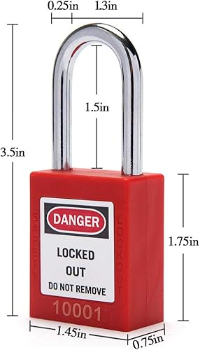 Miniatura 6 de Cerradura de etiquetado Cerraduras de bloqueo Cerraduras de bloqueo Candados de seguridad con llave Cerraduras Loto para bloqueo Etiqueta Out (5,