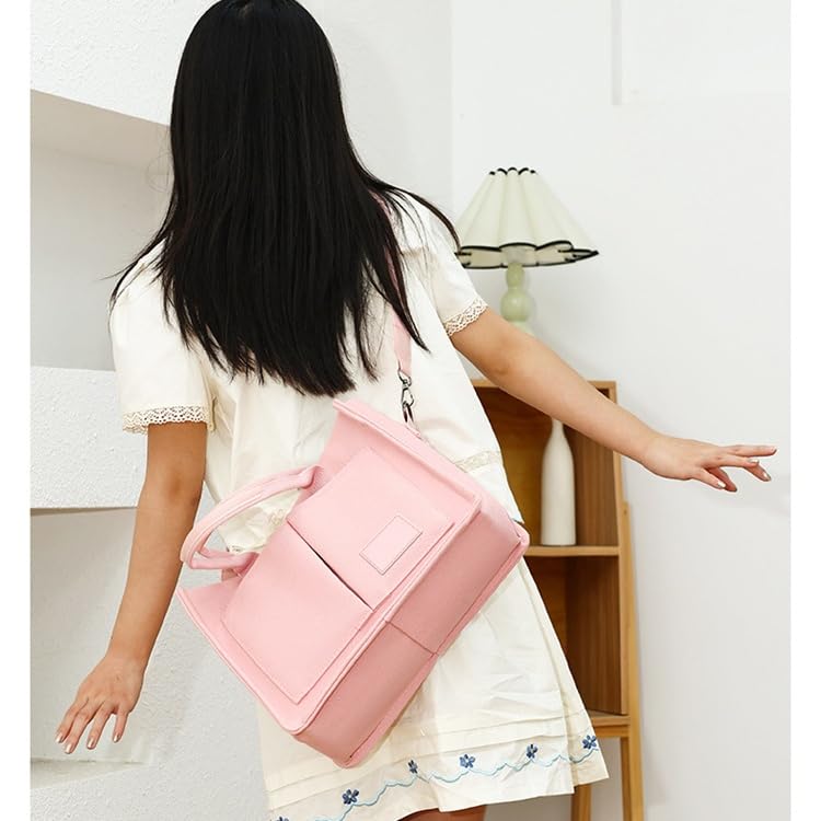 Women's canvas handbag, multiple pockets, women's large diagonal shoulder fashionable shoulder bag, with compartments3