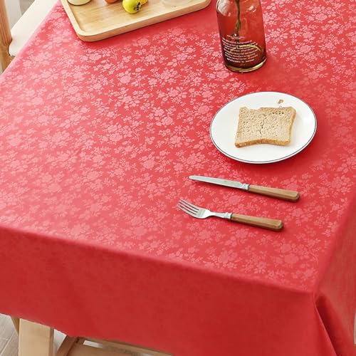 Nappe de table imperméable anti-chaleur rouge géométrique 120cm - 2