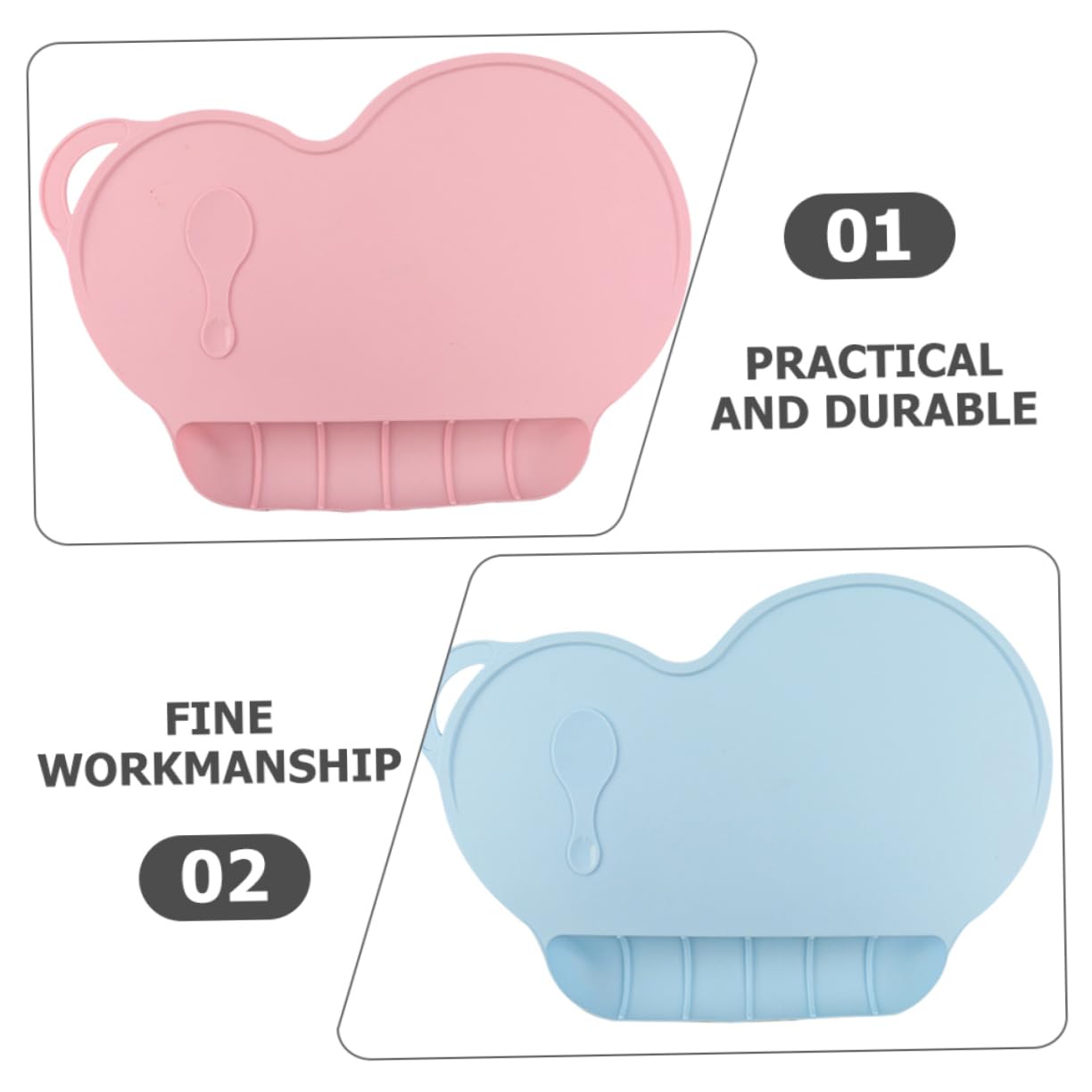 BESTYASH 2Pcs Silicone Placemats Non Slip Table Mats for Easy to Clean Store for Home Travel Dining Mats