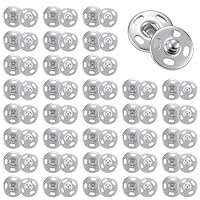 Larrel 50 Stück Annähen Druckknöpfe aus Metall, 8,5 mm Silber Metall Druckknöpfe zum AnnähenDruckknopf Nähen Druckknöpfezum Annähen Nähreparatur für Kleidern, Blusen, Handwerk, DIY, Handtasche