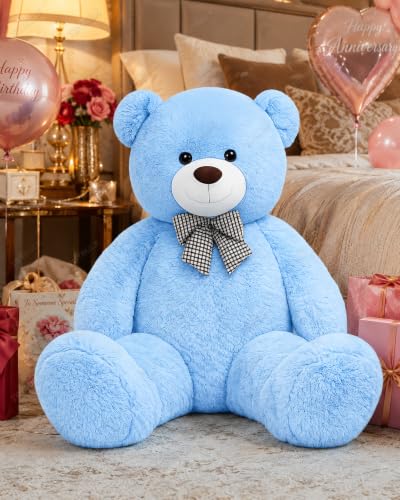 Image of 6 Feet Sky Blue Teddy Beara Plush Toy | Jumbo Soft Stuffed Animal for Kids, Girls & Adults | Cute Huggable Gift for Birthday, Anniversary & Valentine's Day (6 Feet SkyBlue)