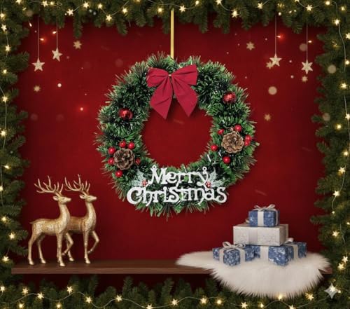 Image of Designer Christmas Wreath /Wall Hanging /Decoration for Xmas Party /Christmas Decorations for Home /Gifts /Wreath | PoPo Toys |REET L-1 | 30 CM