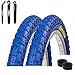 2 x Roverstone 20" Fahrradreifen Fahrradmantel blau 54-406 (20 x 2,125) + 2 Schläuche DV inkl. Reifenheber