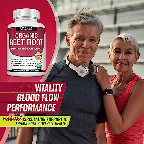 Organic Beet Root Powder Tablets - 2040Mg Natural Nitric Oxide Beets To Support, Energy, Black Pepper Better Absorption, Non-Gmo, For Men Women, 90 Tablets #TOP6