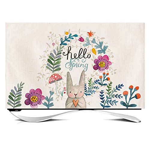 TV-Gerät Staubschutz LCD-Hängetyp Home Simplicity-Abdeckung Mehrere Größen Erhältlich (Color:Lila Kaninchen,Size:49 inches)