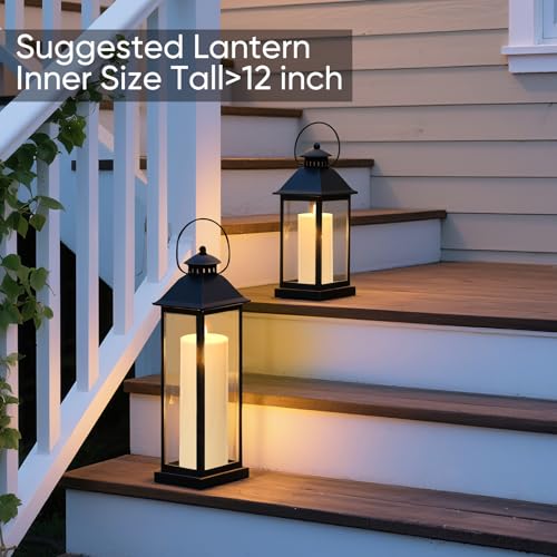 Image of Raycare 4'' X 12'' Large Waterproof Outdoor Flameless Candle, Battery Operated LED Candles with Remote Control and Timer, Electric Fake Plastic Pillar Candles, Ivory