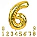40 Inch Gold Large Numbers Balloons0-9,Number 6 Digit Helium Balloons,Foil Mylar Big Number Balloons for Birthday Party Supplies Decorations