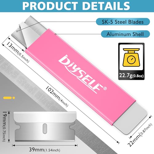 Image of DIYSELF 24 Box Cutter, Utility Knife Retractable, Mini Utility Knife with Single Edge Razor Blades, Small Box Cutters Bulk for Home, Office (Pink)