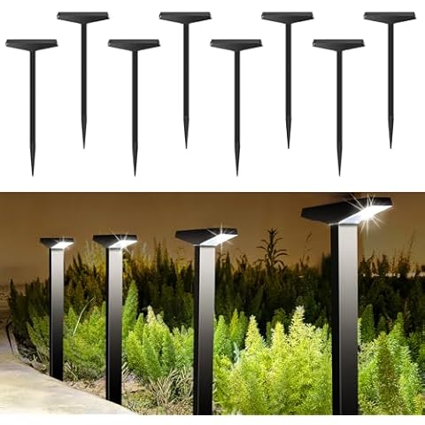 Liyade Solar Pathway Lights Outdoor, Upgraded Solar Outdoor Lights Super Bright Up to 12Hrs, IP65 Waterproof Solar Garden Lights Outdoor Solar Lights for Outside Yard Landscape Path Walkway-8 Pack Cover