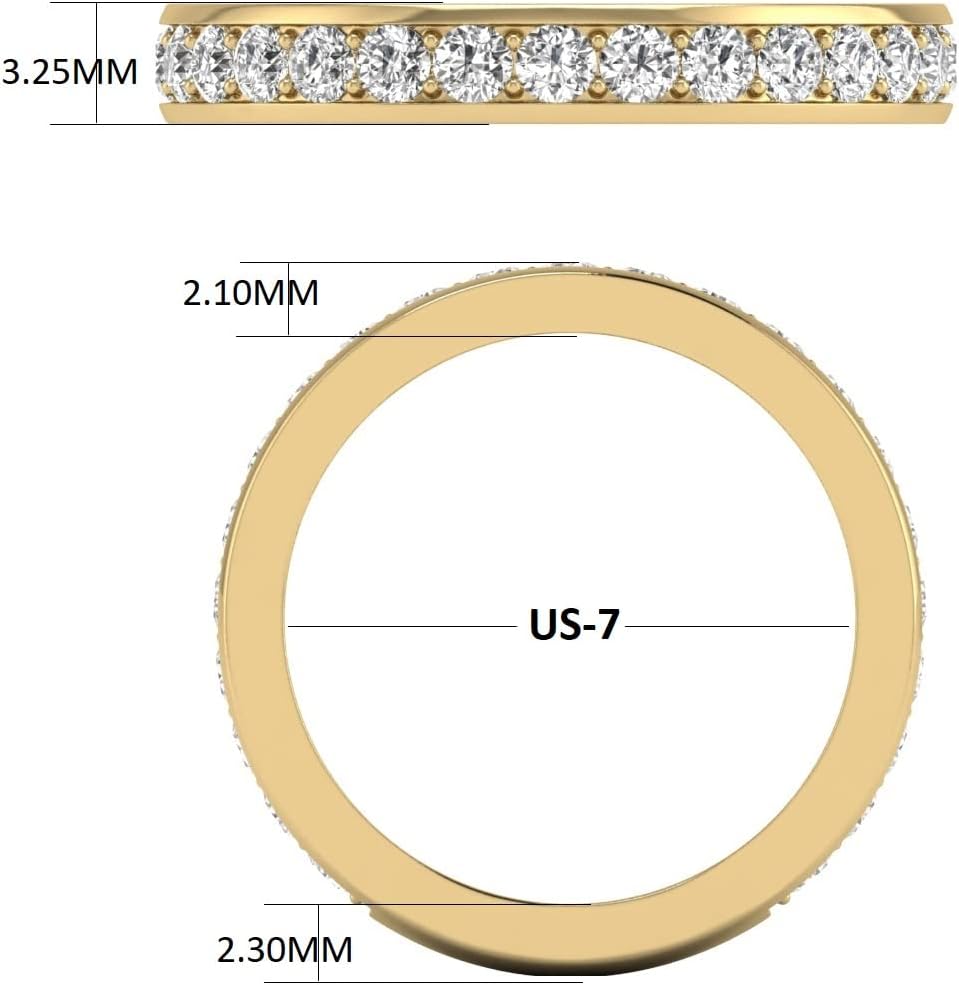 TimeLess Classics Women's 1/2-2 CTW Natural Diamond Eternity Band in 14K White and Yellow Gold - Band For Engagement, Wedding, Anniversary