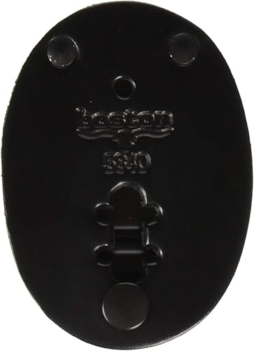 Boston Leather Soporte ovalado con clip, acabado liso (cuero negro)