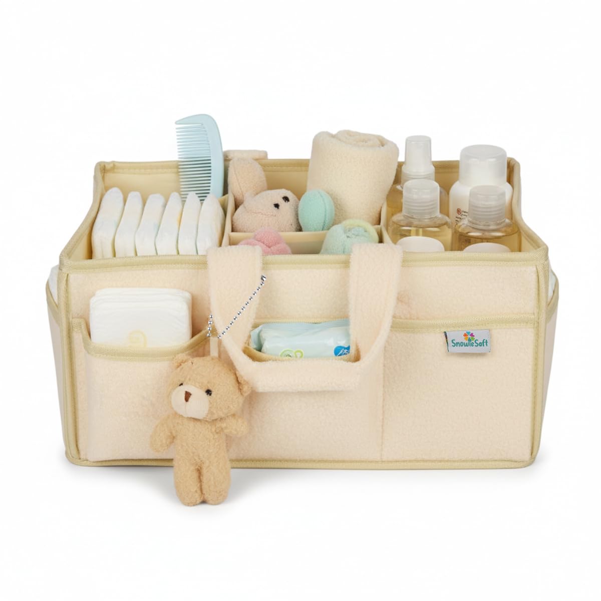 snowie soft SNOWIE SOFT® Baby Diaper Bag Felt Baby Diaper Caddy Bags Organizer Basket with Handle Multi Compartments Carry All Mommy Bag Babies Things Organizer New Born Essentials-picture-41