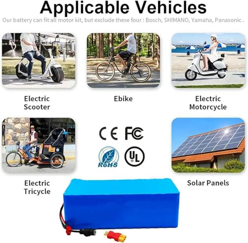 Bateria Ebike 48v 10/14/20Ah,Construído em BMS + 54.6V Carregador,para 1000 W 750 W 500 W 350 W 250