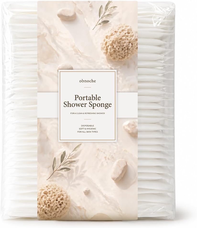 Disposable Shower Sponges 30 Pack, Individually Wrapped Bath Sponge, Just Add Water for Quick Clean, Daily Use, Travel