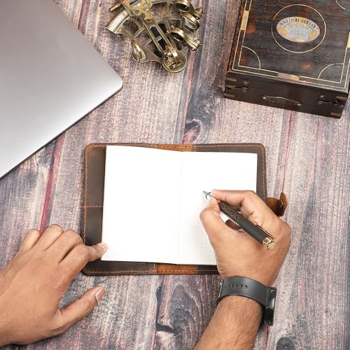 Journal de poche rechargeable en cuir avec porte-carte TheAntiq