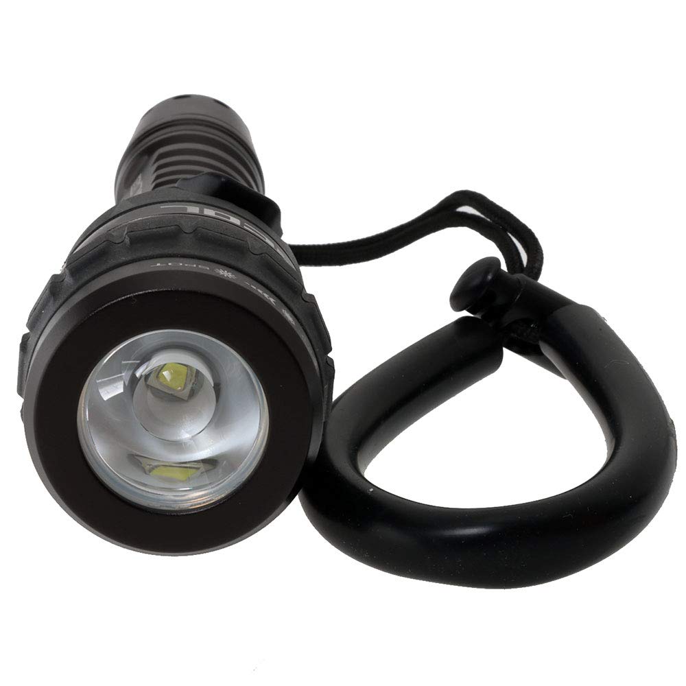 SEAC Sub Lampada R5, Torcia per Immersioni Subacquee, in Alluminio, LED Singolo 500 Lumen, Ricaricabile con Cavo Micro USB, Peso 300 Grammi Unisex Adulto, Nero, Standard