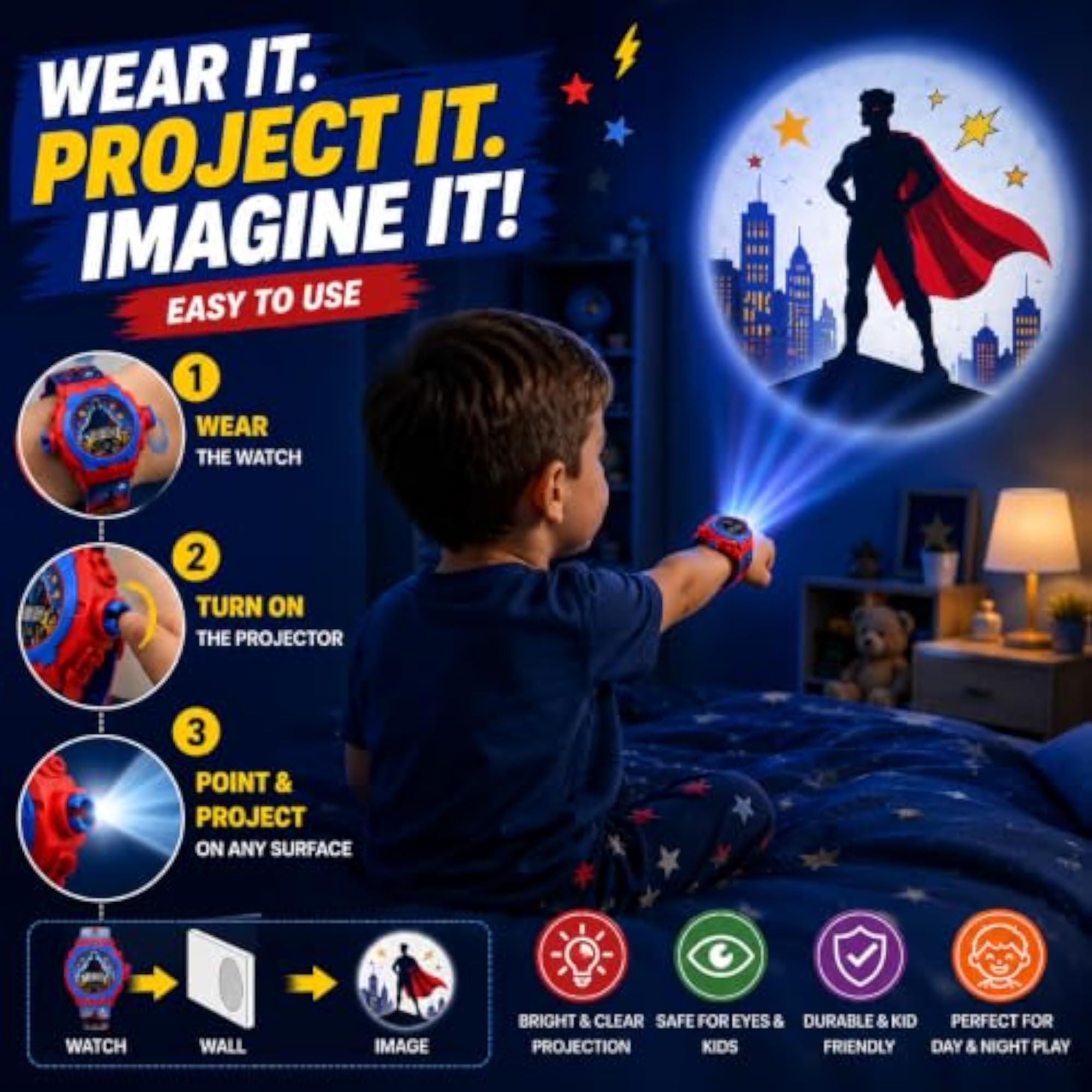 Spidey Time Kids Projection Watch with 24 Graphic Designs