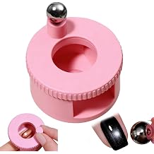 Rotating Cat Eye Magnet Automatic Cat Eye Magnet with 360 Control, Glass Bead Nail Magnet Tool, Uniform Magnetic Force for DIY Glossy PINK