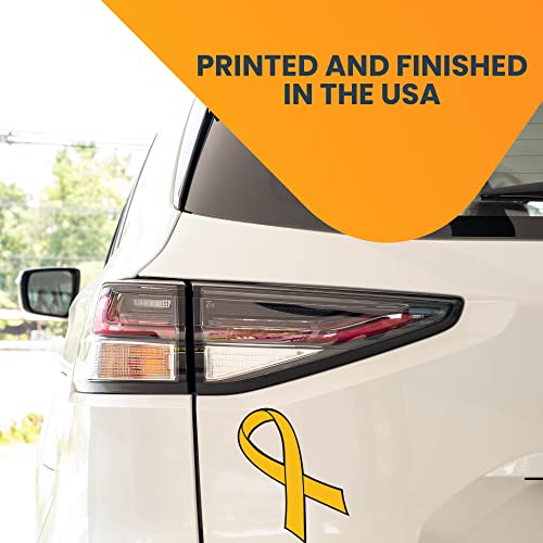 Image of Magnet Me Up Support Childhood Cancer Awareness Gold Ribbon Magnet Decal, 3.5x7 Inches, Automotive Magnet for Car Truck SUV, Any Magnetic Surface, Showing Support or Fundraising, Crafted in USA