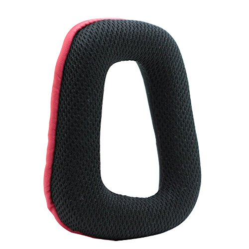 Almohadillas para auriculares de repuesto para Logitech G35, G935, G933S, G933, G930, G635, G633S, G633, G533, G433, G432, G431, G430, G332, G233, G231, G230 - Almohadillas de tela de malla y espuma viscoelástica - Rojo/Negro miniatura 3
