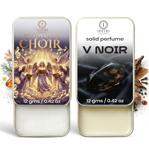 Image of IDITRI EXPORT Solid Perfume |V Noir&Choir Alcohol Free Wax Perfume Balm, Long Lasting | Pocket Tin 12g, Pack Of 2| Non Greasy Smooth Glide, Travel Friendly Men And Women
