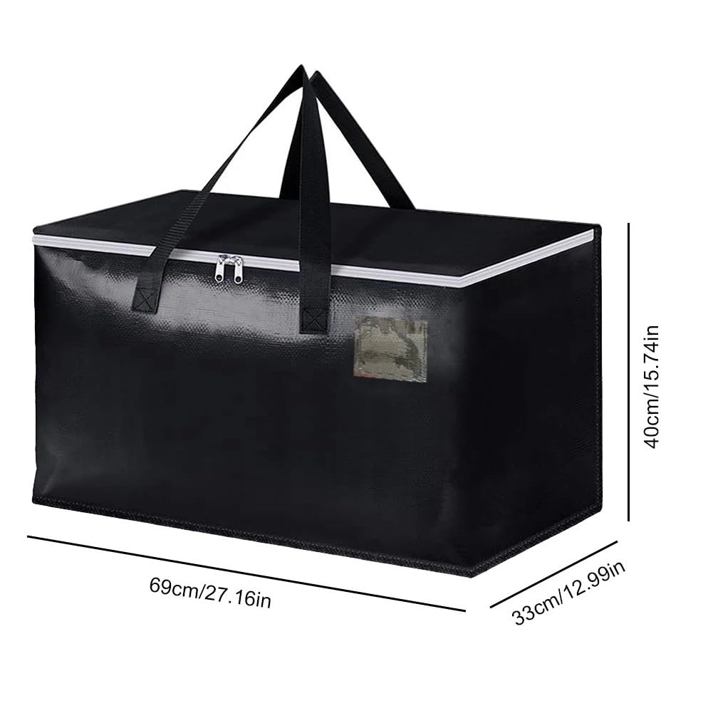bolsa isotérmica, Bolsas de almacenamiento 90 litros, resistentes, plegables, for embalaje, mudanza y(Black,3PCS)