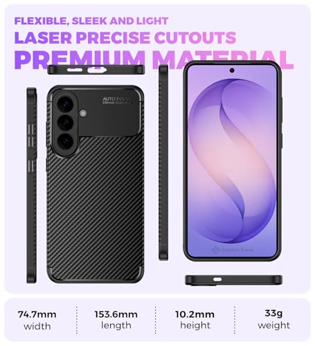 Image of Golden Sand Shock Proof Sleek Armor Back Cover Case for Samsung Galaxy S26 5G | Aramid Carbon Fibre Rugged TPU, Cobalt Black