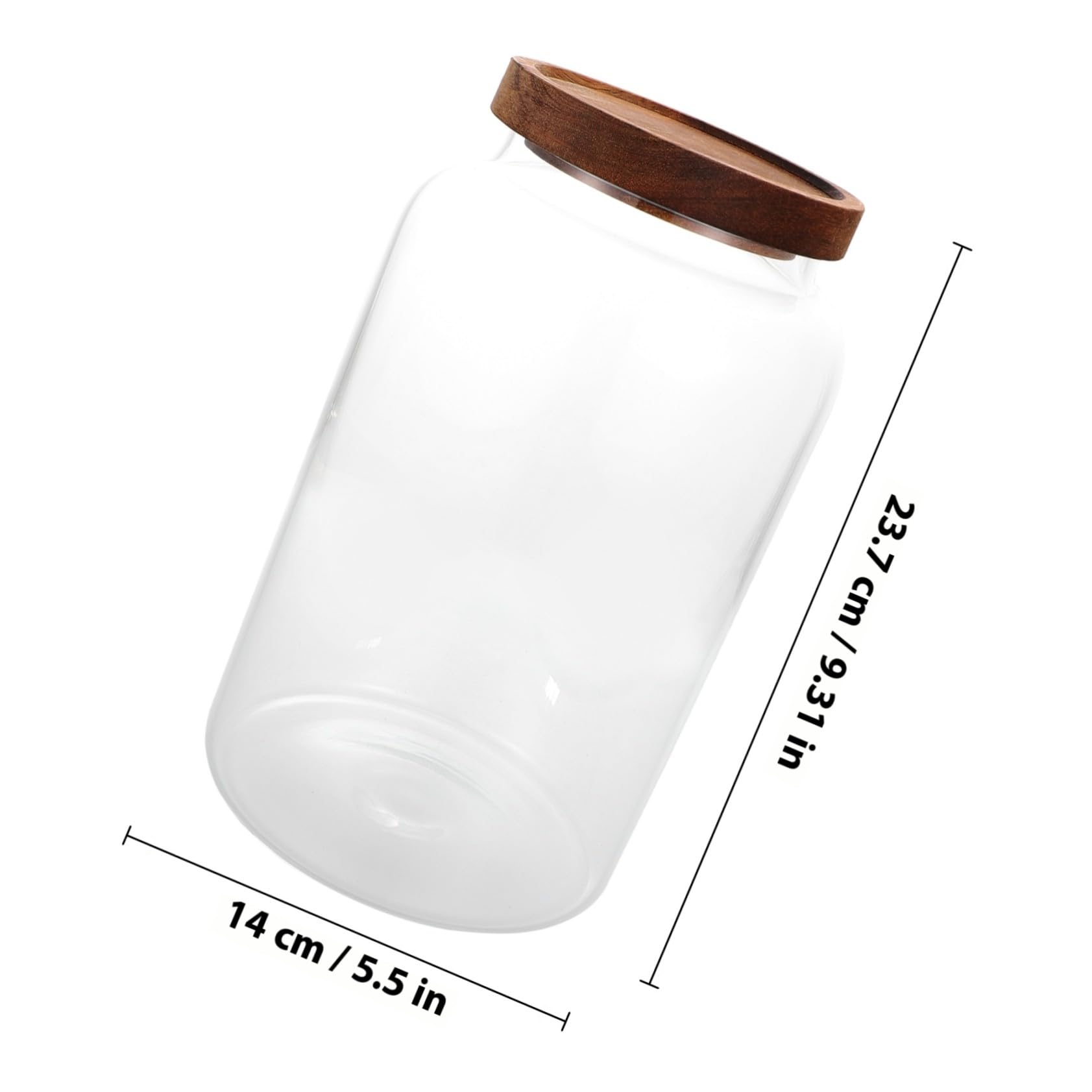 LIFKOME 2,8l Glas Vorratsglas mit Holzdeckel Luftdichter Küchenaufbewahrungsbehälter für Mehl und Lebensmittel Feuchtigkeitsgeschützt für Küche und Desktop