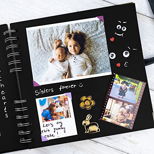 image for Bstorify Scrapbook Album 60 Pages (8 x 8 inch) Black Thick 250gsm Kraf