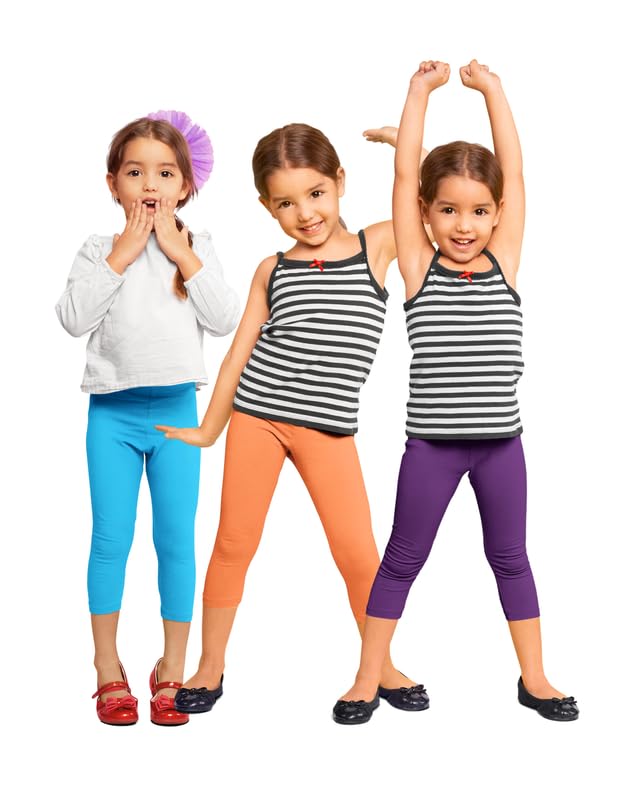 Image of NIK & KNIT Premium Stretchable Plain Capri Leggings for Girls /Kids | Night Wear | Leggings /Capris (Top /T-Shirt NOT Included)