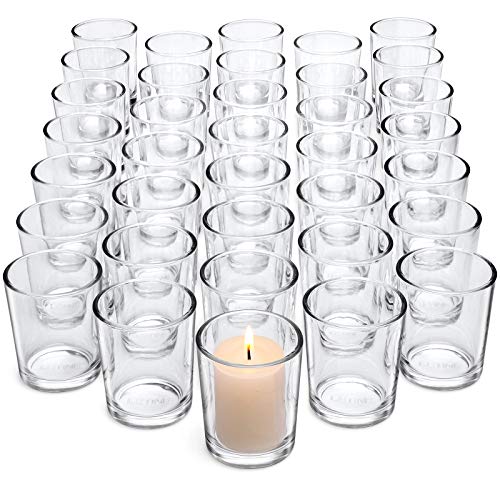 Letine 36-Pack Votive Candle Holders - Clear Glass Tea Light Holders - Glass Votive Candle Holder Bulk for Wedding Centerpieces/Home Table Decor/Propose/Christmas and Spring Party Decor by LETINE - Used condition - US$19.99