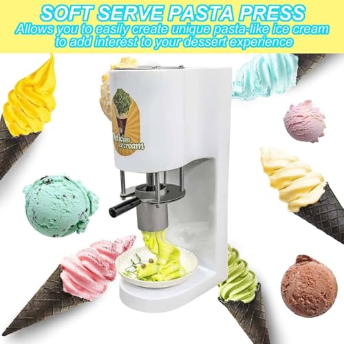 GBHJJ Elektrische Pasta-Eismaschine, 80 W, Professionelle Italienische EIS-Nudelpresse, Softeismaschine, 30 L/H, 4 Formen Aus Edelstahl, für Eisdielen Und DessertläDen,Red – Bild 4