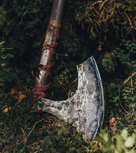 Image of 42 inch Large Berserker Axe, Large Norse Ax, Scandinavian Style Viking Hatchet Double Headed ax, Viking ax, History of Norse Mythology self Defense, Dane Axes for Him