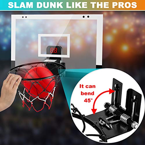 Treywell Indoor Basketball Hoop Fan Backboards For Teens And Adults Door Room Basketball Hoop Mini Hoop With Electronic Scoreboard, 3 Balls And Batteries Basketball Toys For 8 9 10 11 12 #TOP4