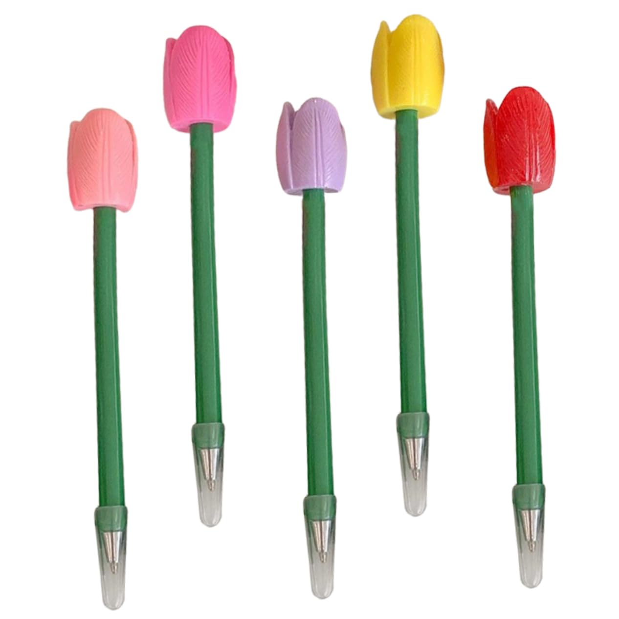 VILLCASE 5 Set Penna A Tulipano Simulata Penne Nere Rosse Penne Gel Nere Penna Evidenziatore Marcatore Marcatori Gel Pastello Punto Fantastici Gadget Note Regali Plastica 5 Pezzi*5