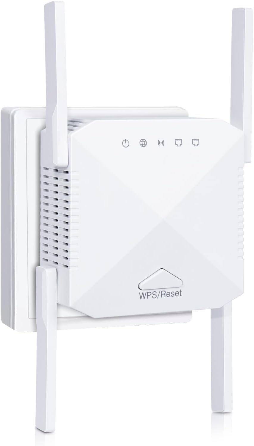 Amplificatore WiFi 1800 Mbps - Ripetitore Dual Band Con 4 Antenne, Modalità Ripetitore/AP/router, Presa EU
