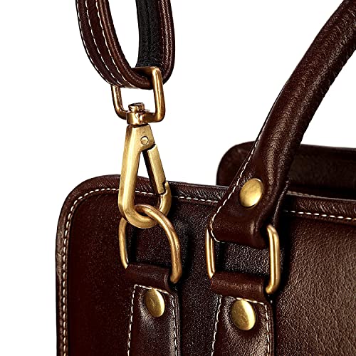 Image of HYATT Leather Accessories 16 Inch Full Grain Natural Leather Laptop Messenger & Shoulder Bags For Men 24 Litres Capacity Upto16 inch Laptop Compartment Dimension-L-16 X H-12 X W-4 Inch Weight-1 KG