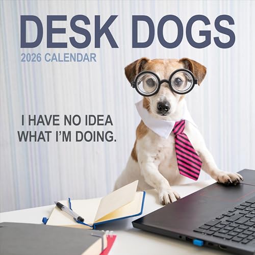 TF Publishing 2026 Desk Dogs Wall Calendar 12x12