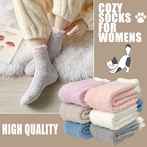 Image of Ginmewrae Fuzzy Socks for Women, Mothers Day Gifts Cozy Warm Fluffy Socks Thick Slipper Socks Birthday Valentine's Day Gifts