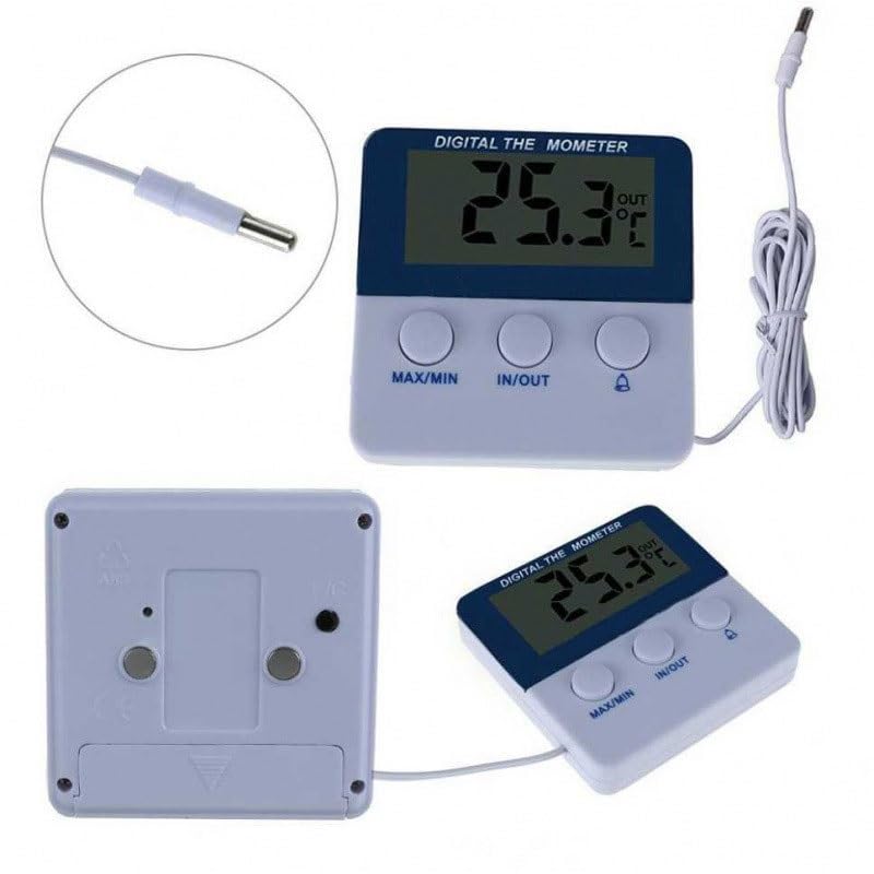 ABS Electronic Refrigerator Thermometer High Low Temperature Alarm Indoor Outdoor